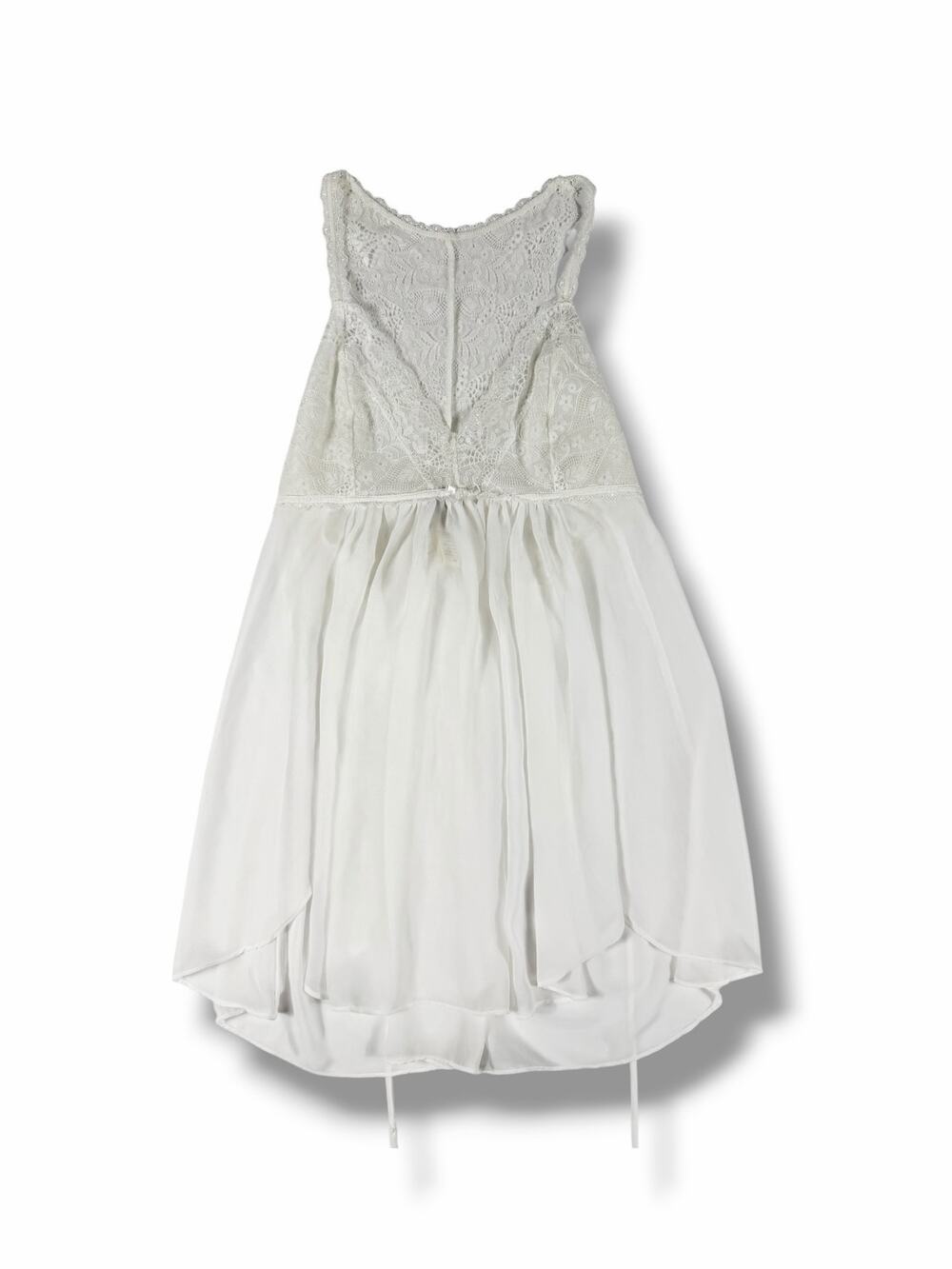 In Bloom by Jonquil White Lace High Low Bridal Nightgown Dress Medium